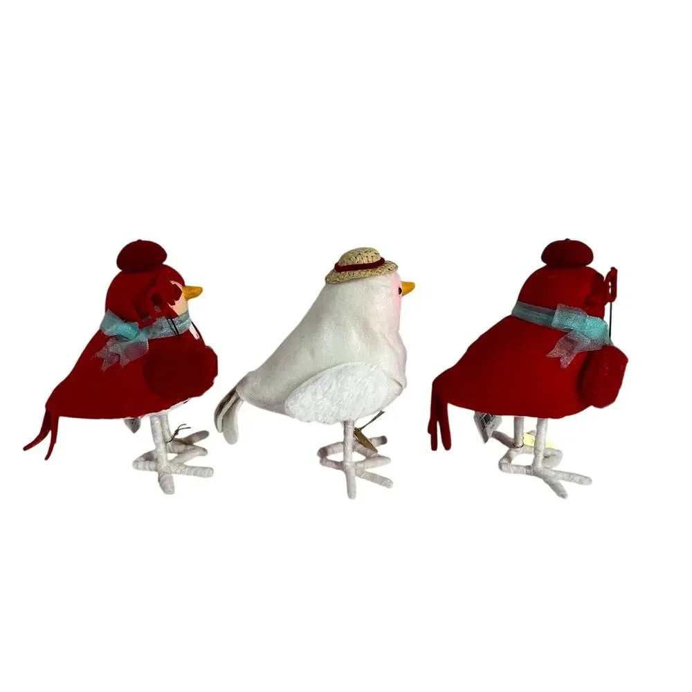 SPRITZ 2023 Featherly Friends Valentine Birds Aerial x2 Jet Fabric Lot 3 NWT